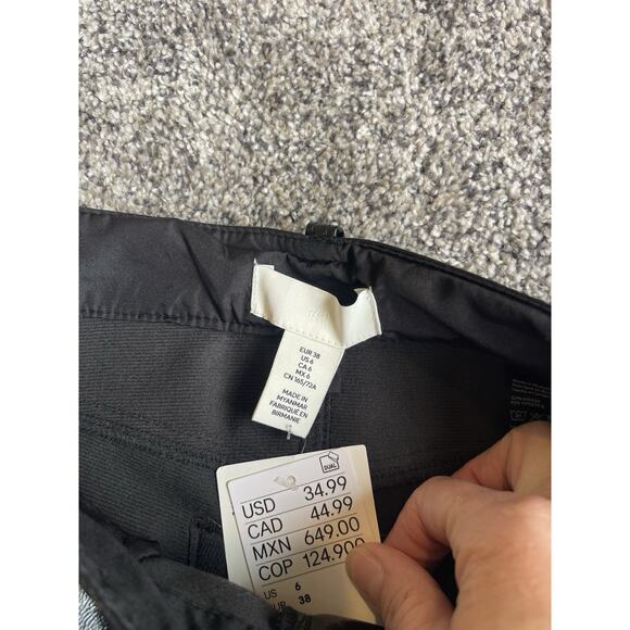 Zara NWT Vegan Shiny Faux Leather Straight Leg Pants Black Size 6 - Picture 5 of 11